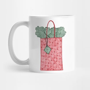 Gift bag (red and green) Mug